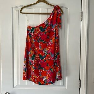 Pink Lily One Shoulder Dress - vibrant colors